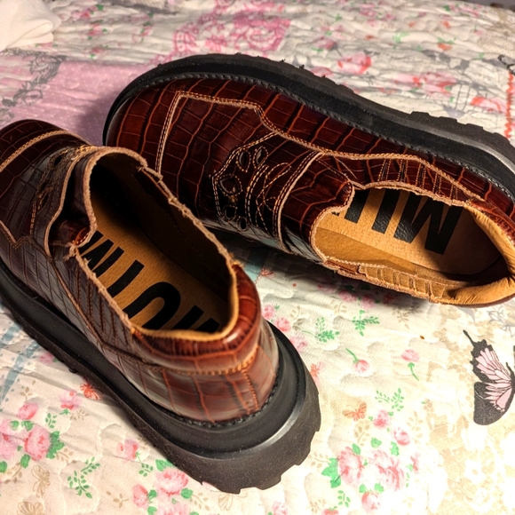 Free People Crocodile print platform loafers UNISEX (W-10)(M-9.5) - Picture 9 of 11